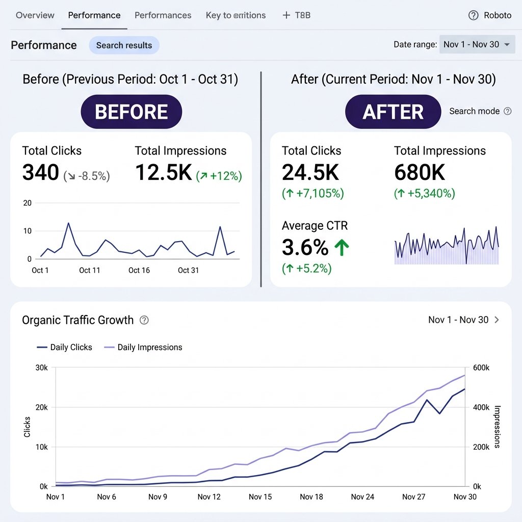 340 to 24.5K Clicks Search Console Growth